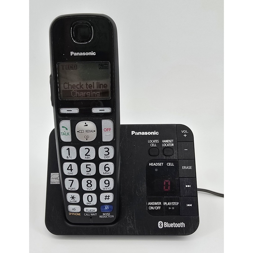 Panasonic KX-TGE260 Answering‎ Machine W/KX-TGEA20 Handset Black Tested w/Cord